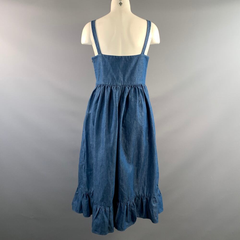 CO Size M Blue Cotton Linen Blend Long Dress - Picture 3 of 6